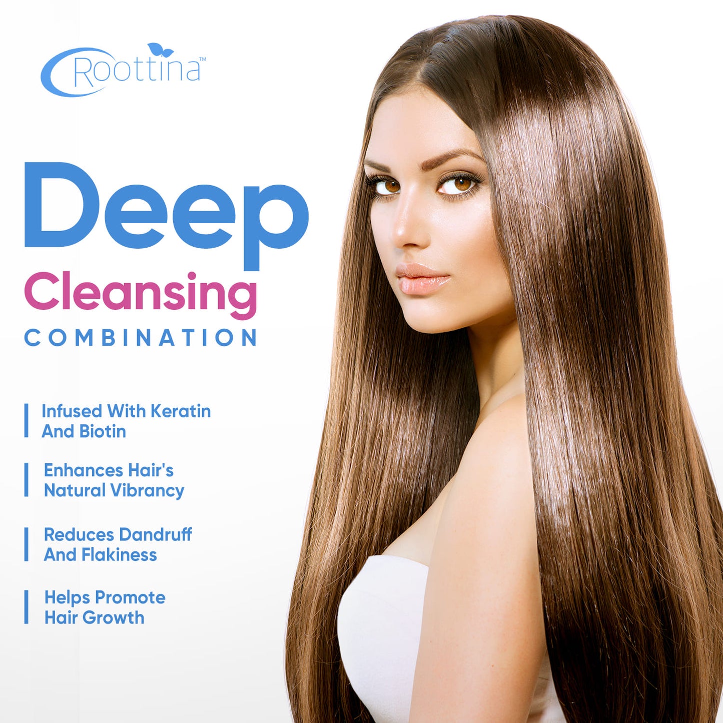 Roottina Daily Routine Shampoo and Conditioner for Women Hair Loss (16 fl oz x 2)